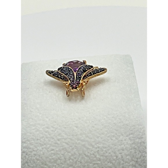Artisan 14K Gold Amethyst Bee Pendant Handcrafted by Made in Alaska - Picture 5 of 5